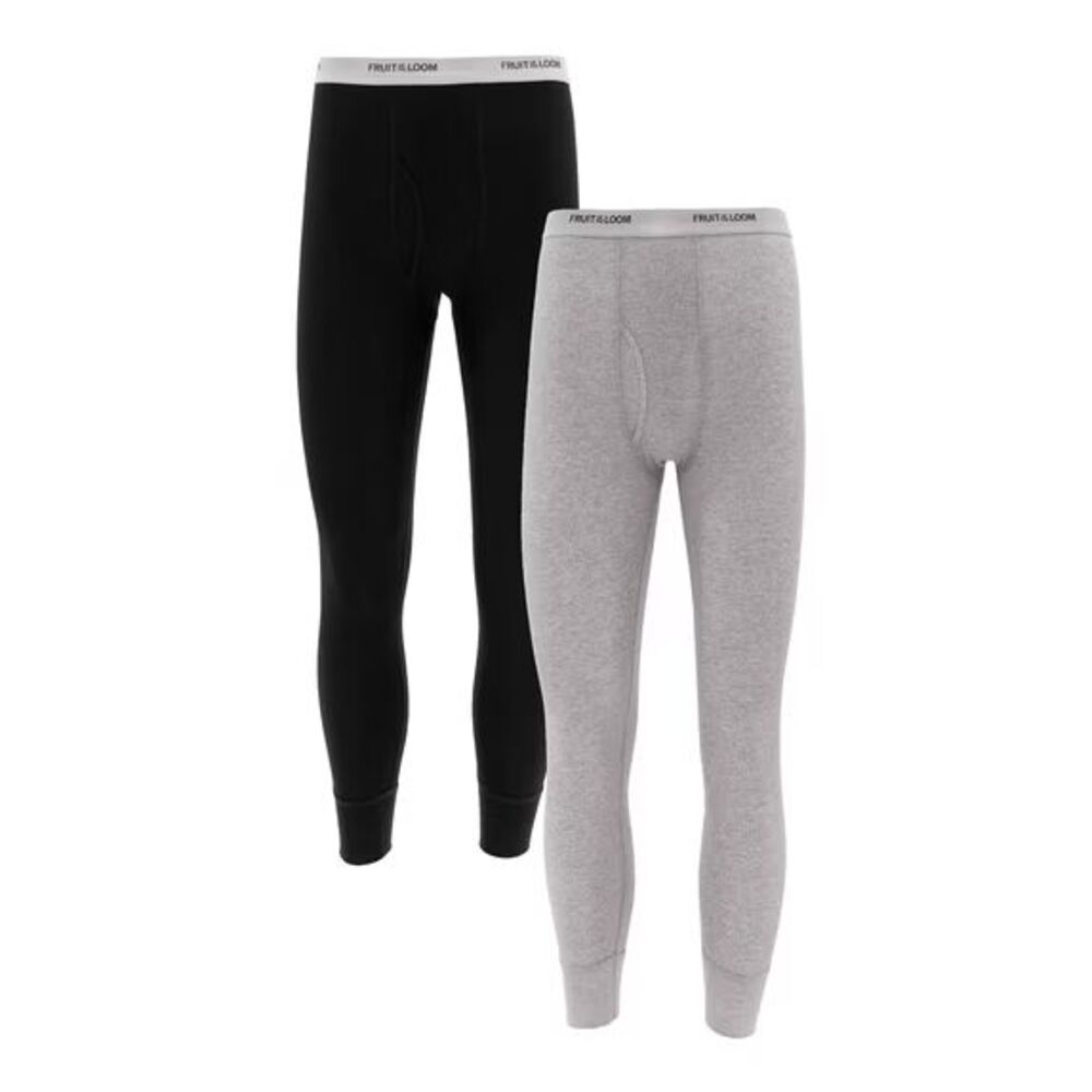 Fruit of the Loom Men's 2-Pair Long Underwear Waffle Thermal Pants Size M  NWT